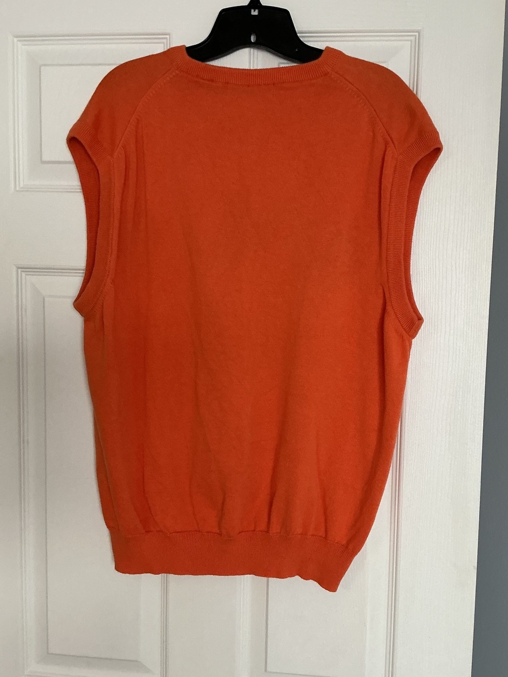 Men’s Palm Beach Golf Orange Argyle Sweater Vest 100%Cotton V-Neck Preppy Size L - Picture 4 of 7